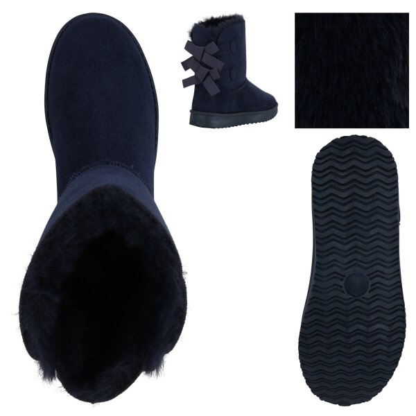 Stiefelparadies Damen Winter Boots in Dunkelblau Discount Store für neue Produkte