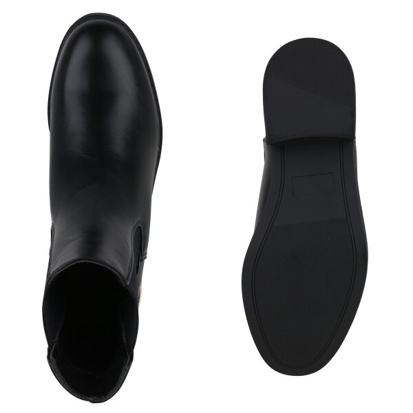 Stiefelparadies Damen Chelsea Boots in Schwarz Riesige Rabatte