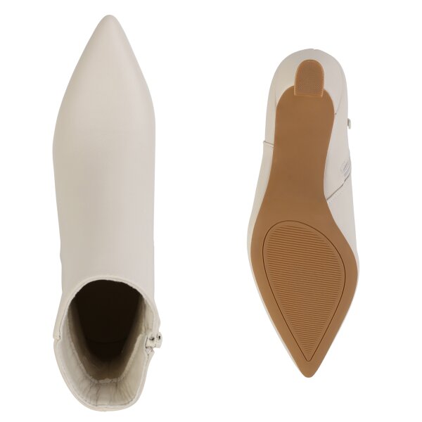 Stiefelparadies Damen Klassische Stiefeletten in Beige Begrenzt auf 3 Tage