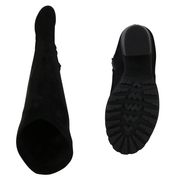 Stiefelparadies Damen Overknees in Schwarz Auslauf