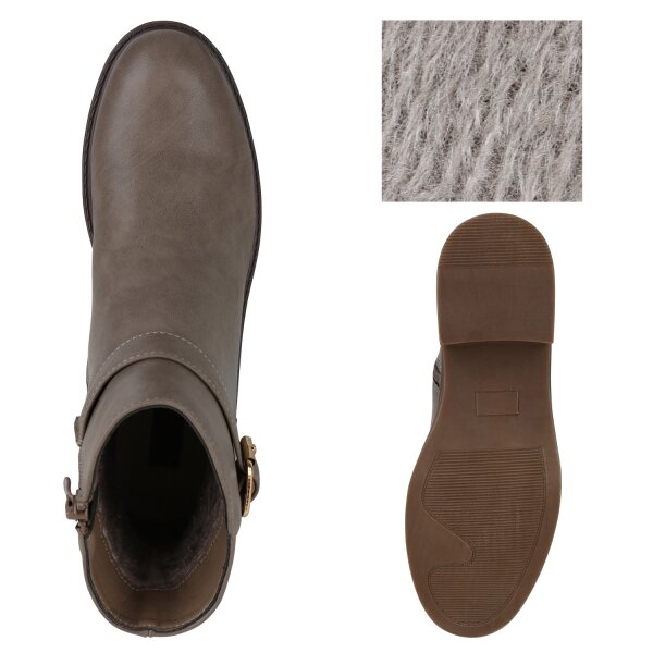 Stiefelparadies Damen Biker Boots in Khaki Hotsell