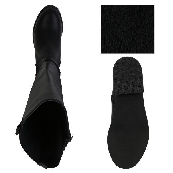 Stiefelparadies Damen Reiterstiefel in Schwarz Rabatt