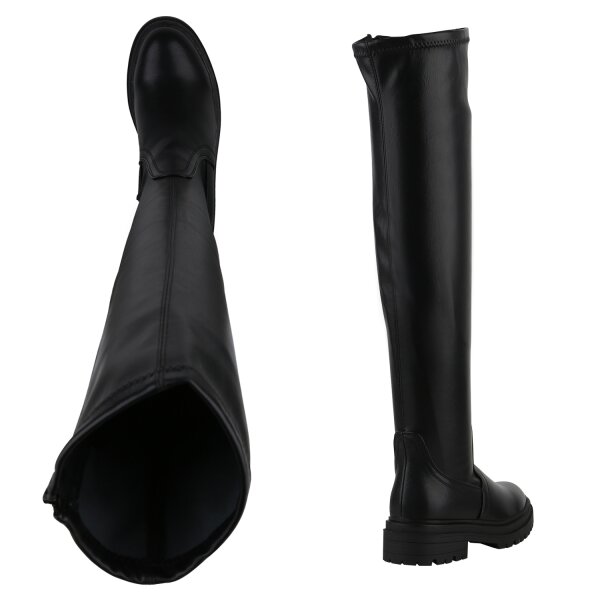 Stiefelparadies Damen Overknees in Schwarz Black Friday