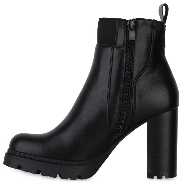 Stiefelparadies Damen Klassische Stiefeletten in Schwarz