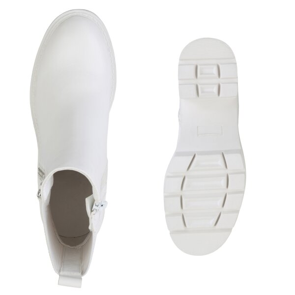 Stiefelparadies Damen Klassische Stiefeletten in Weiss Saisonale Angebote