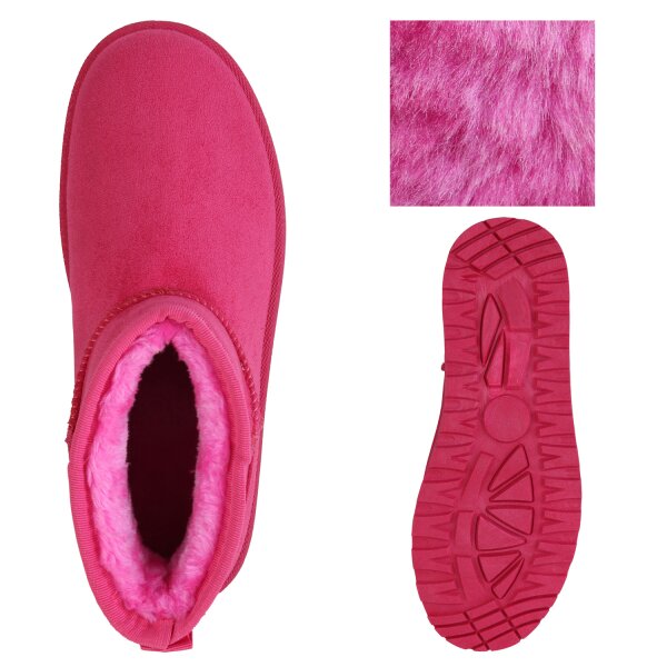 Stiefelparadies Damen Plateau Boots in Fuchsia Kauf eins, bekomm eins gratis