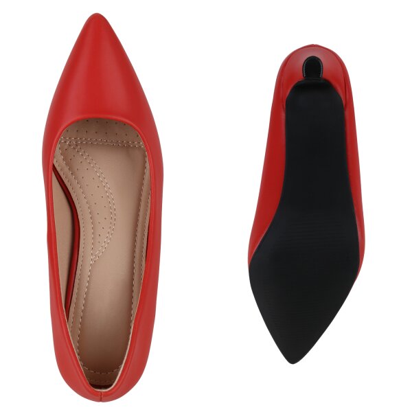 Stiefelparadies Damen Spitze Pumps in Rot VIP-Rabatte