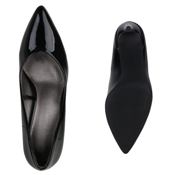 Stiefelparadies Damen Spitze Pumps in Schwarz Lack JETZT KAUFEN