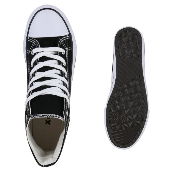 Stiefelparadies Damen Sneaker High in Schwarz Vierteljährliche Förderung
