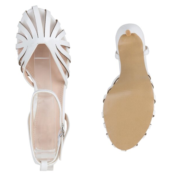 Stiefelparadies Damen Slingpumps in Weiss Discount Store für neue Produkte