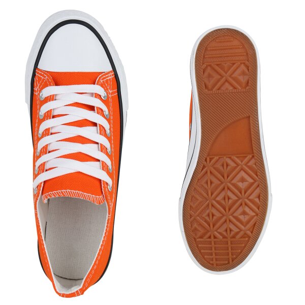 Stiefelparadies Damen Sneaker low in Orange Riesige Rabatte