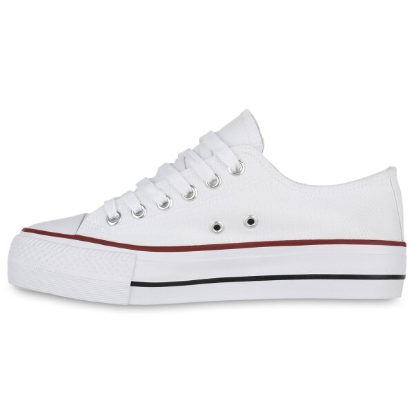 Stiefelparadies Damen Sneaker low in Weiss Clearance-Verkauf