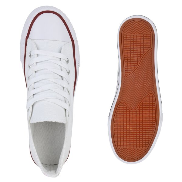 Stiefelparadies Damen Sneaker low in Weiss Clearance-Verkauf