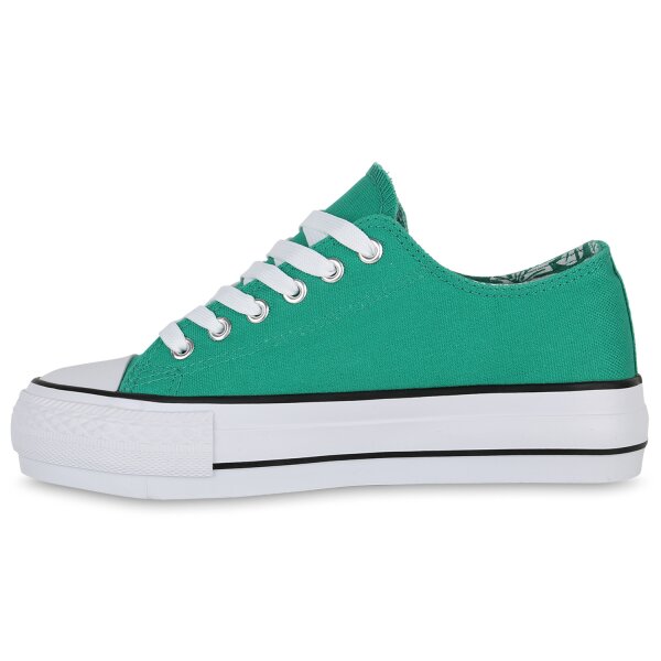 Stiefelparadies Damen Sneaker low in Weiss Begrenzt auf 3 Tage