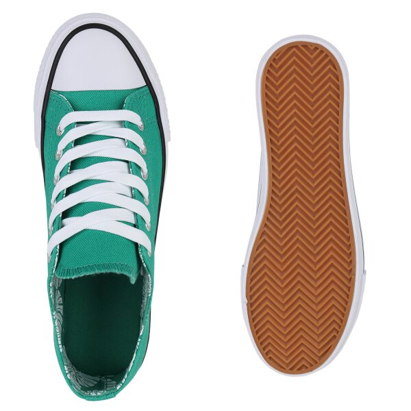 Stiefelparadies Damen Sneaker low in Weiss Begrenzt auf 3 Tage