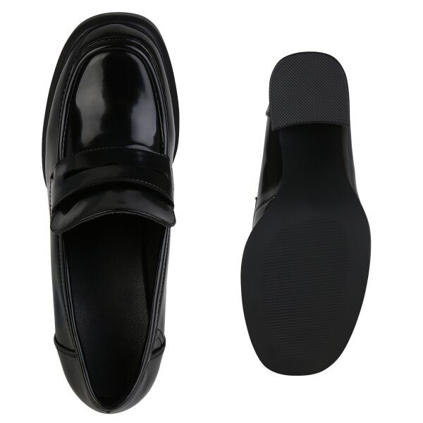 Stiefelparadies Damen Klassische Pumps in Schwarz Lack Im Verkauf