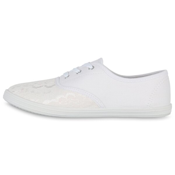 Stiefelparadies Damen Sneaker low in Weiss Angebote