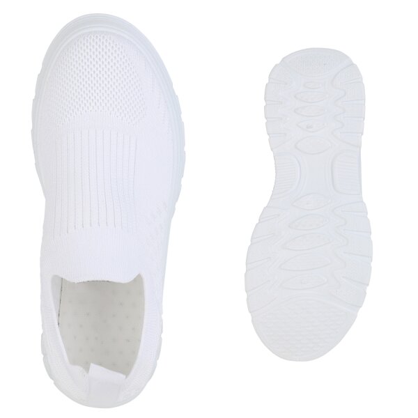 Stiefelparadies Damen Slip Ons in Weiss Günstig kaufen
