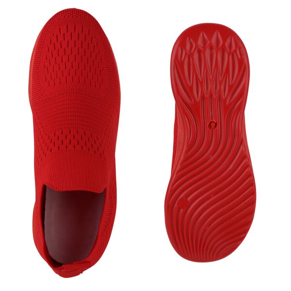 Stiefelparadies Damen Slip Ons in Rot Rot Preisnachlass