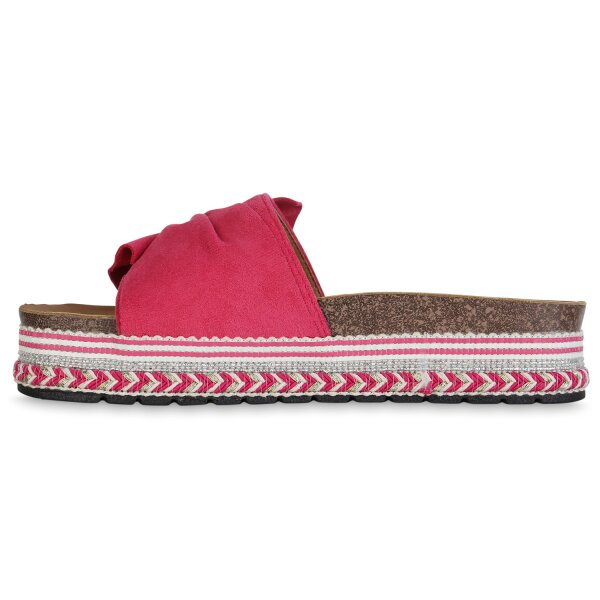 Stiefelparadies Damen Pantoletten in Fuchsia