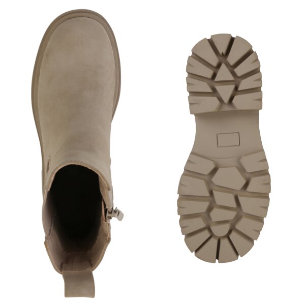 Stiefelparadies Damen Plateau Boots in Khaki Osterangebot