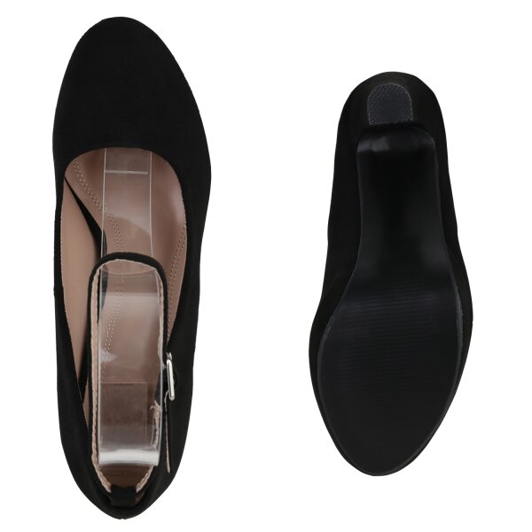 Stiefelparadies Damen Plateau Pumps in Schwarz Heißer Verkauf