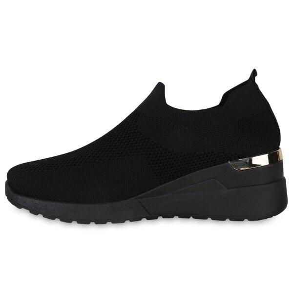 Stiefelparadies Damen Slip Ons in Schwarz