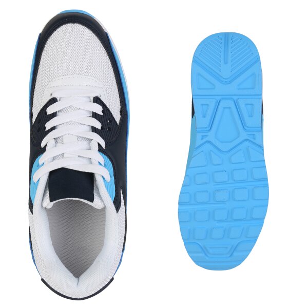Stiefelparadies Damen Laufschuhe in Weiss Hellblau Dunkelblau Letzte 3 Tage