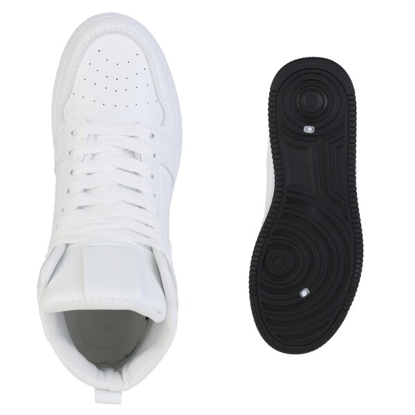 Stiefelparadies Damen Sneaker high in Weiss Bis zu 65% Rabatt
